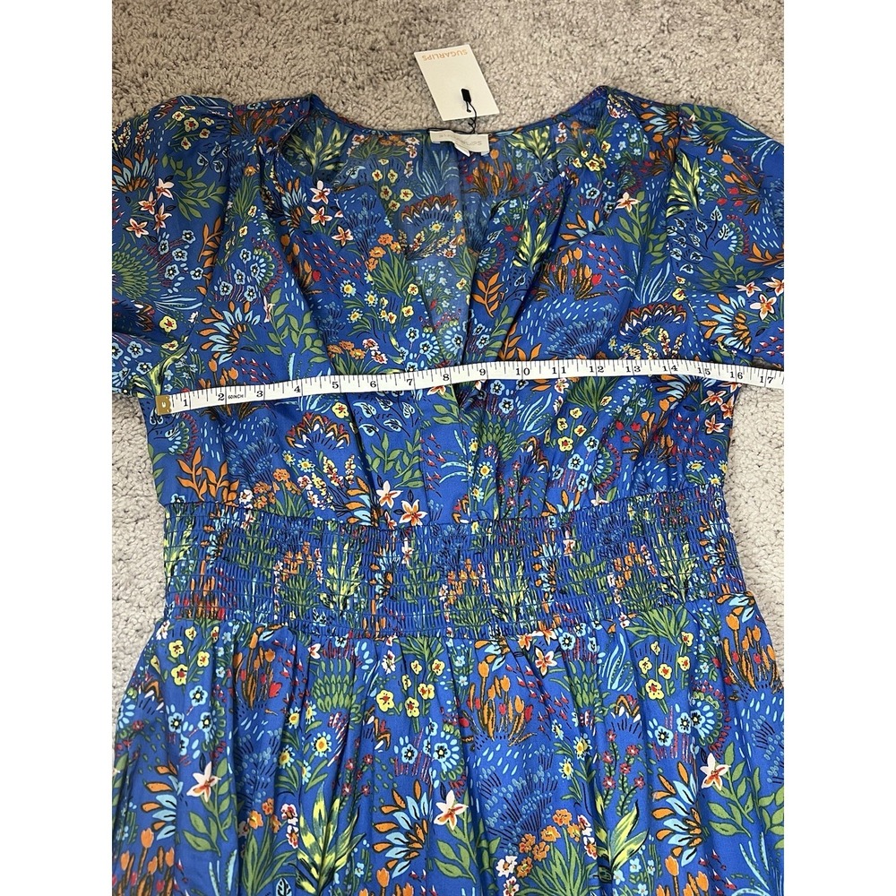 Sugarlips Women's Floral Midi Maxi Smocked Waist Tiered Dress Size Large NWT - Picture 3 of 8
